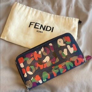 Fendi Multicolor Zip Wallet